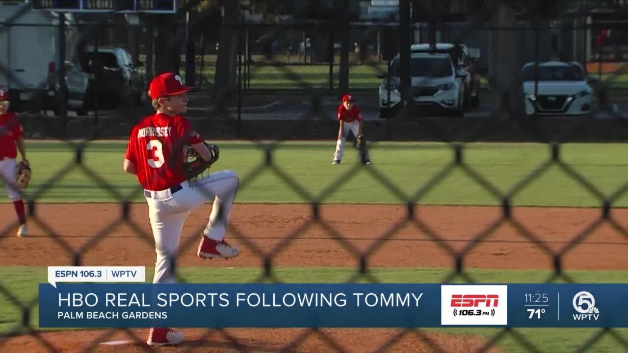 Tommy Morrissey showing off baseball skills