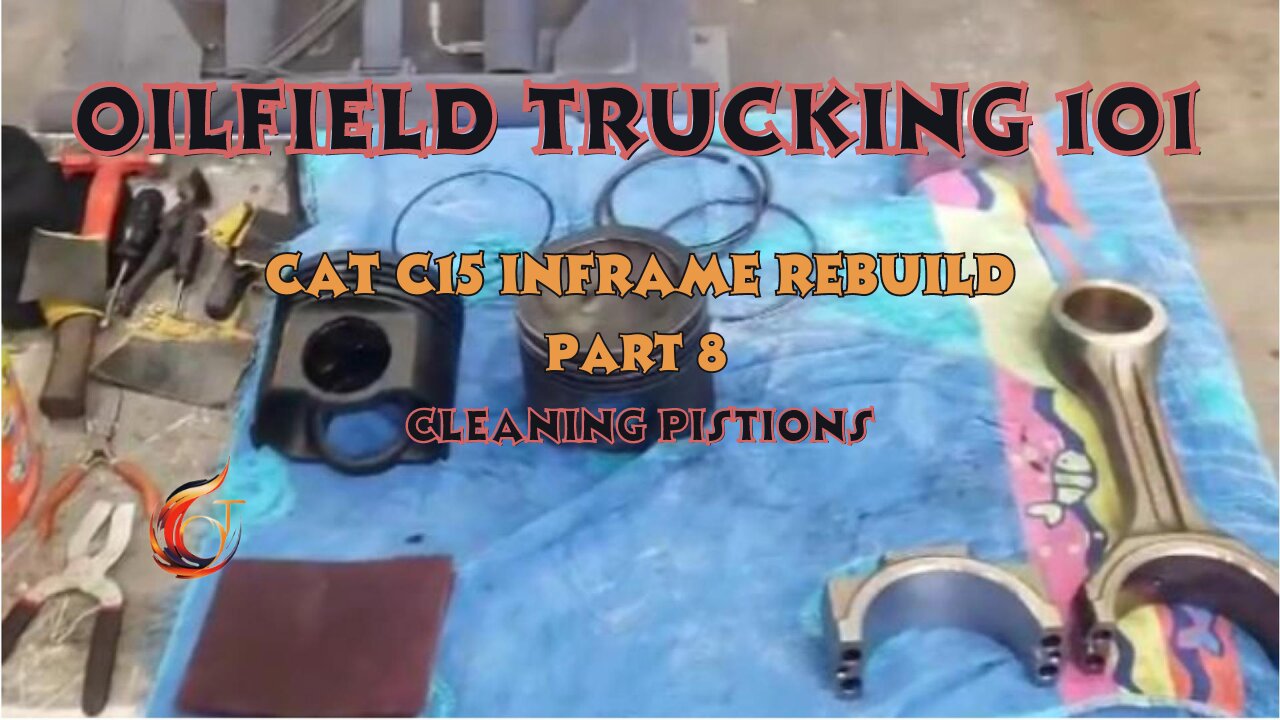 Caterpillar c15 inframe rebuild part 8. Cleaning pistons