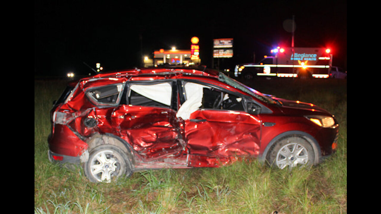 CAR BROADSIDED BY 18 WHEELER, BLANCHARD TEXAS, 07/09/21...