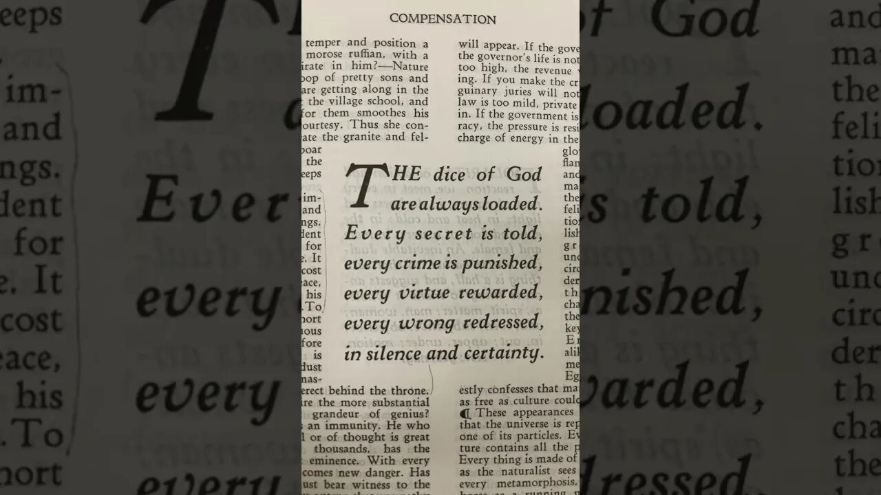 “The dice 🎲 of God are always loaded.” –Ralph Waldo Emerson