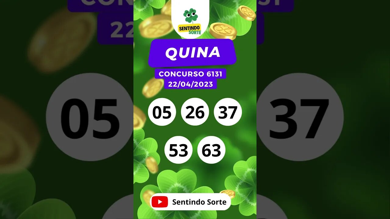 🍀 Resultado QUINA 6131 | 22/04/23 | Sentindo Sorte #shorts