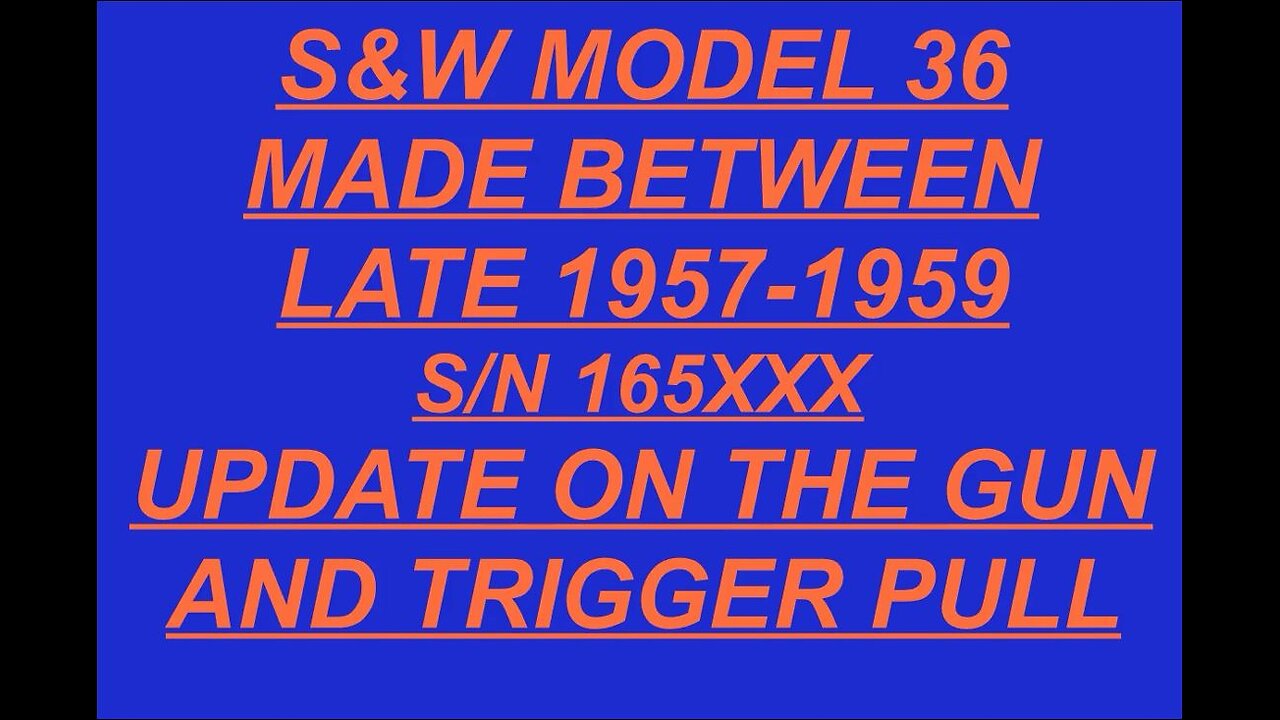 S&W MOD 36 TRIGGER PUL