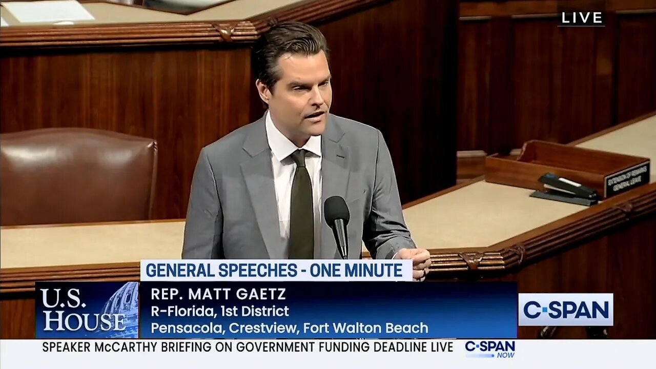 Gaetz Standing Against McCarthy's Continuing Resolution