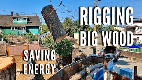 100ft dead Hemlock removal | Rigging down some big wood