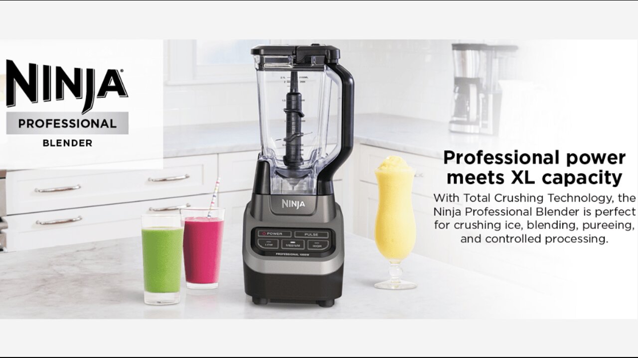 Ninja BL610 Professional 72 Oz Countertop 1000-Watt Base and Total Crushing Technology for-Smoothies