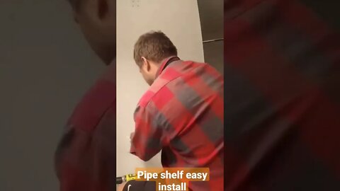 Bathroom Pipe shelf Install #bathroom #shelving