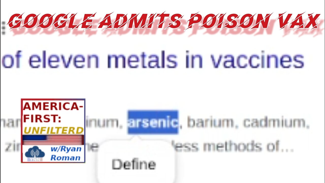 Google Literally Admits there is ARSENIC (Poison Metal) in the COVID VAX | AFU