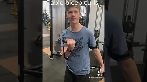 Cable bicep curls #gym