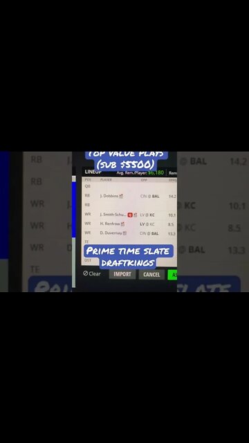 Dreams Top Picks for Value NFL DFS Primetime Slate 10/9/22 Daily Fantasy Sports Strategy DraftKings