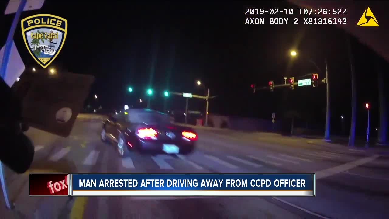 Watch: Cape Coral man speeds off after handing officer his ID