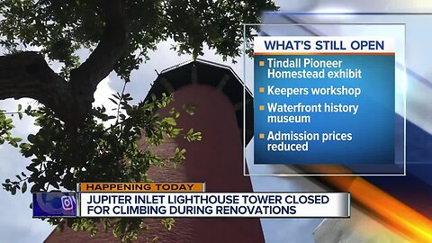 Jupiter Inlet Lighthouse closed to tours, climbing until Nov. 15