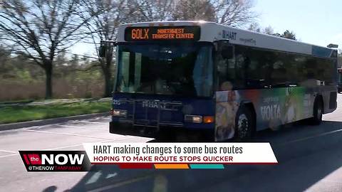 HART makes changes to some bus routes to reduce wait times and provide faster connections