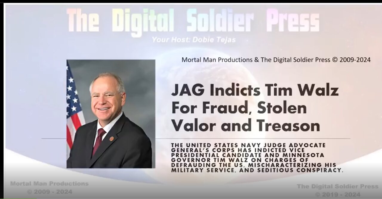 JAG INDICTS TIM WALZ