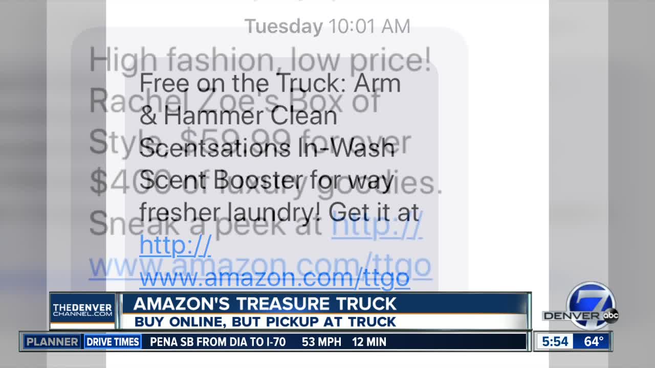 Amazon Trasure Truck texts you deals