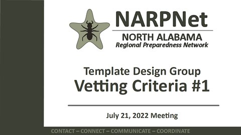 Template Design Group, 2022-07-21 Meeting, Vetting Criteria #1