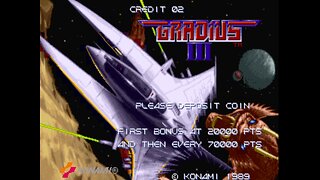 Gradius III Arcade Game, Konami 1989, longplay