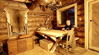 Making a Rustic Wood Table for My Off Grid Log Cabin | Cabin Life Again, Finally!