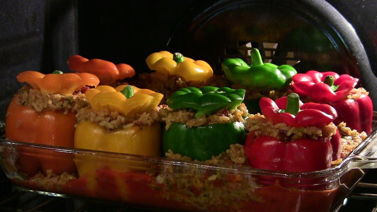 Jambalaya Stuffed Bell Peppers - A Cookoff Amongst Friends