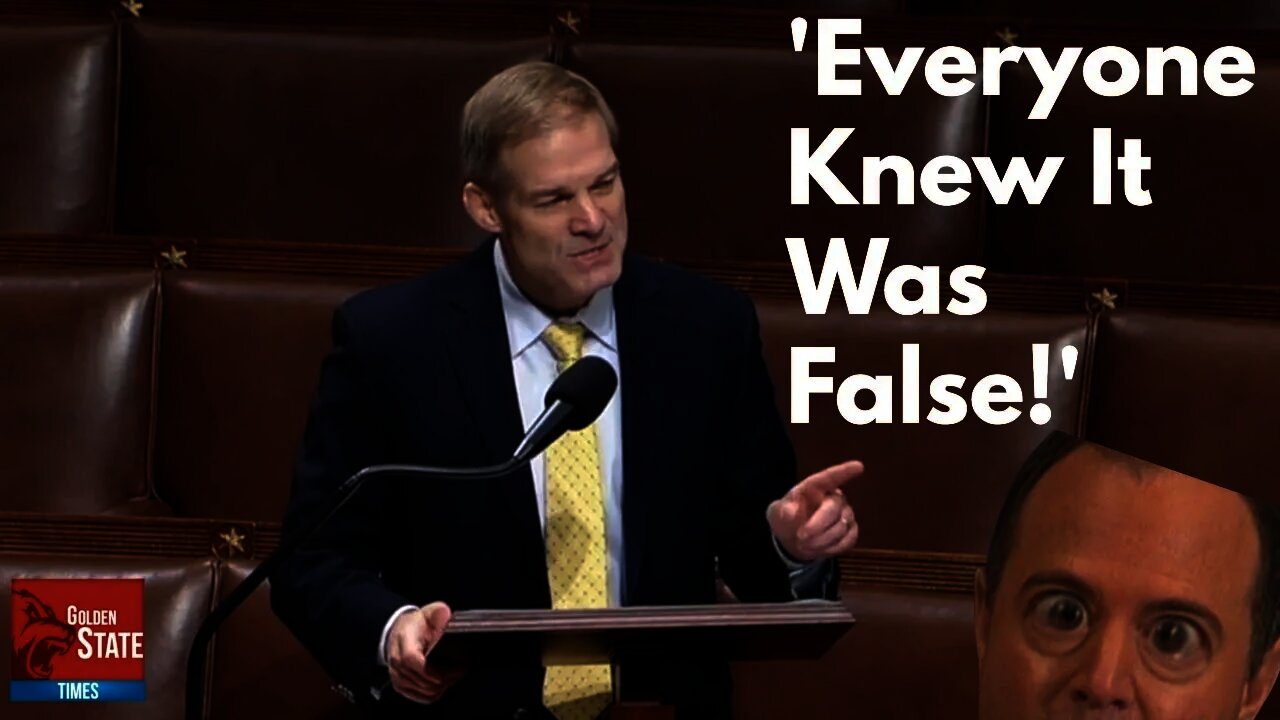 YOU KNEW IT WAS FAKE! Jim Jordan SLAMS Adam Schiff in EXPLOSIVE Speech for Lying about Trump!