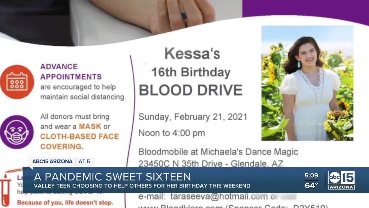 Teen hosts blood drive for Sweet Sixteen to address blood shortage