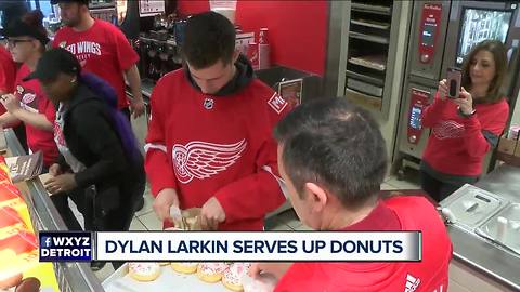 Dylan Larkin serves up donuts