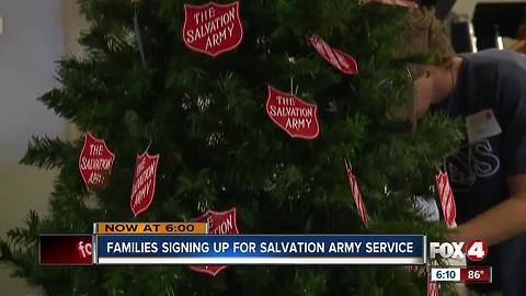 Families signing up for Salvation Army service