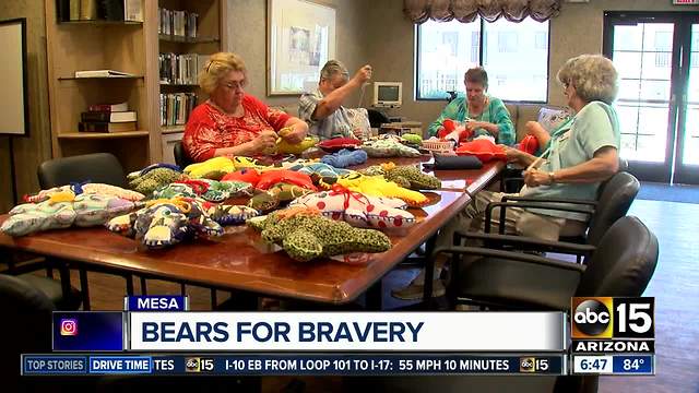 Group stitches stuffed animals for Mesa police to hand out to kids
