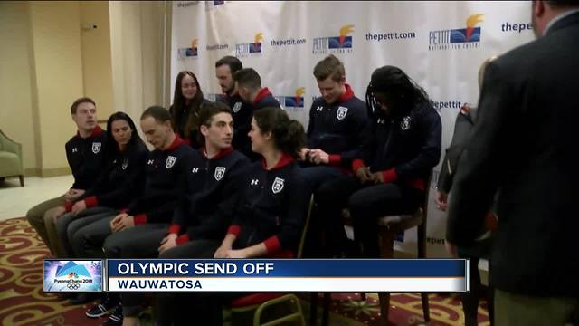 Send off celebration held for local Olympic speed skaters