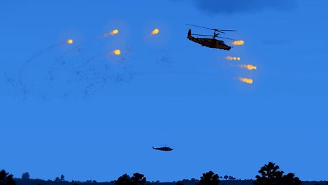 4 Attack Helicopters Shot Down by Missiles - Sim - Arma 3