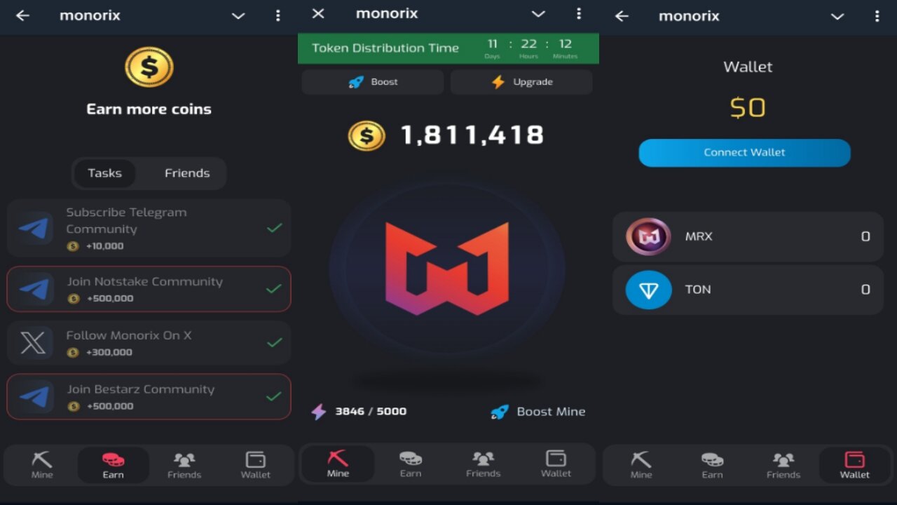 Monorix | Tap To Earn Free Monorix Tokens | Join And Get 500 000 $MRX Tokens