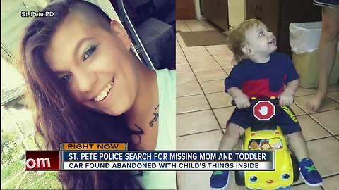 St. Petersburg Police search for mother, one-year-old son after car found abandoned