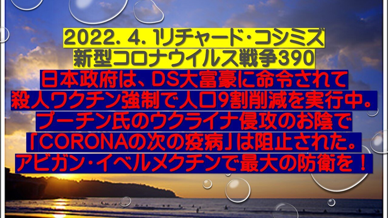 2022.04.01 リチャード・コシミズ新型コロナウイルス戦争３９０