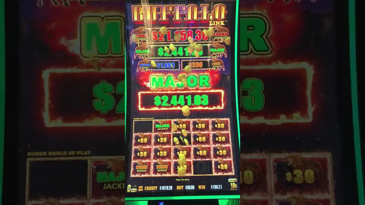 I WON A MAJOR JACKOT ON BUFFALO LINK SLOT MACHINE #shorts