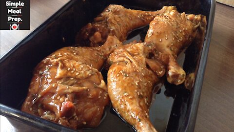 Chicken legs in soy sauce, juicy and delicious