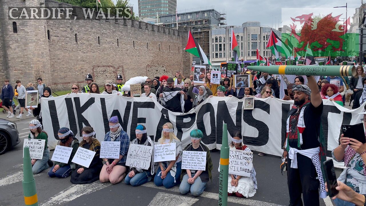 The New Government - Same Gaza. March for Palestine. Castle Street Cardiff