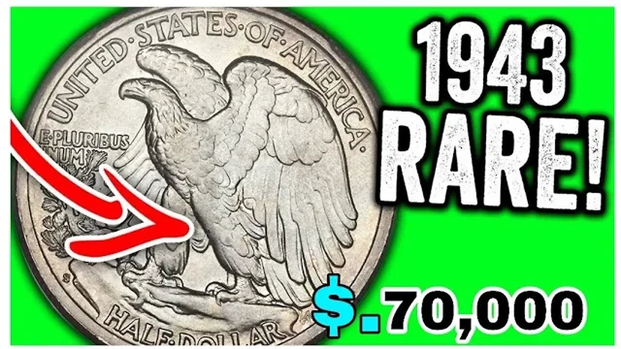 MOST VALUABLE HALF DOLLAR COINS WORTH MONEY - 1943 WALKING LIBERTY HALF DOLLAR Worth,$70,000!!