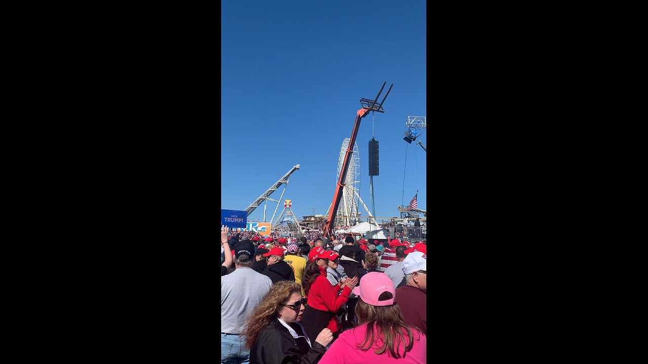 Trump plane fly over rally where he will give his speech Wildwood NJ