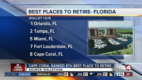 Cape Coral makes top-10 list of places to retire