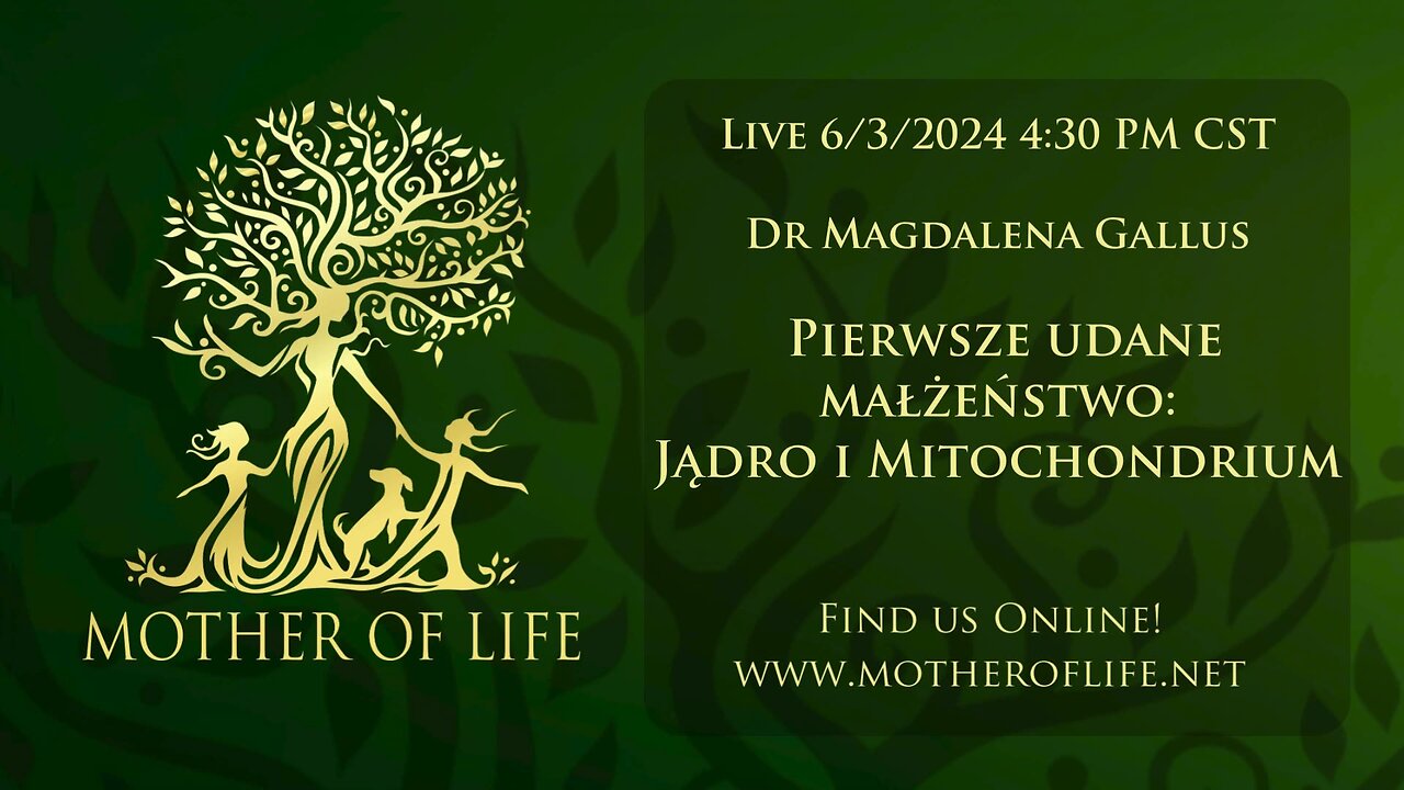 Live 6.3.24| Dr Magdalena Gallus | Pierwsze udane małżeństwo na Ziemi, CZYLI JĄDRO I MITOCHONDRIUM