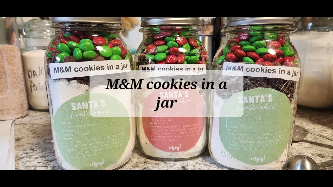 M&M cookies in a jar Handmade Gifts $10 or Less Collab @A Godly Home Gifts from the heart