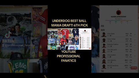 Rate this UNDERDOG BEST BALL MANIA team 1-10! #nfl #fantasyfootball #underdogfantasy #like #shorts