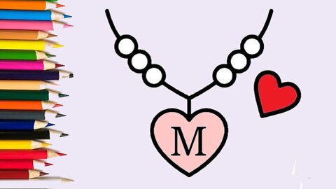 Drawing simple necklace of a letter (M)