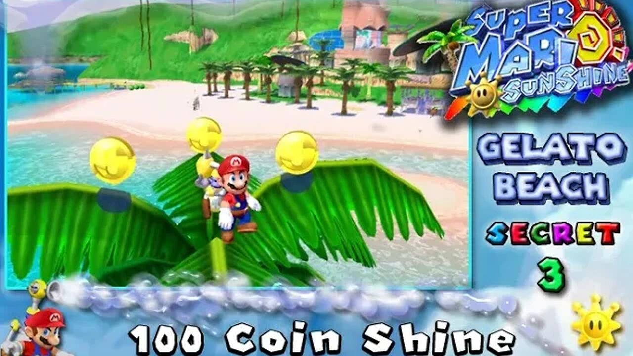 Super Mario Sunshine: Gelato Beach [Secret #3] - 100 Coin Shine (commentary) Switch