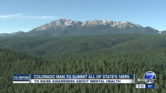 Man hiking all 14ers in one summer for mental health awareness