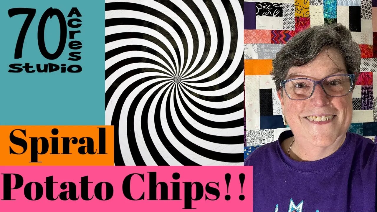 SPIRAL Potato Chip Block, Scrap Quilt, Baby Quilt