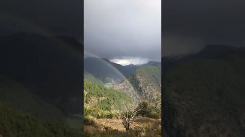 You, me, and the rainbow. #shorts #himalayas #doublerainbow #rainbow