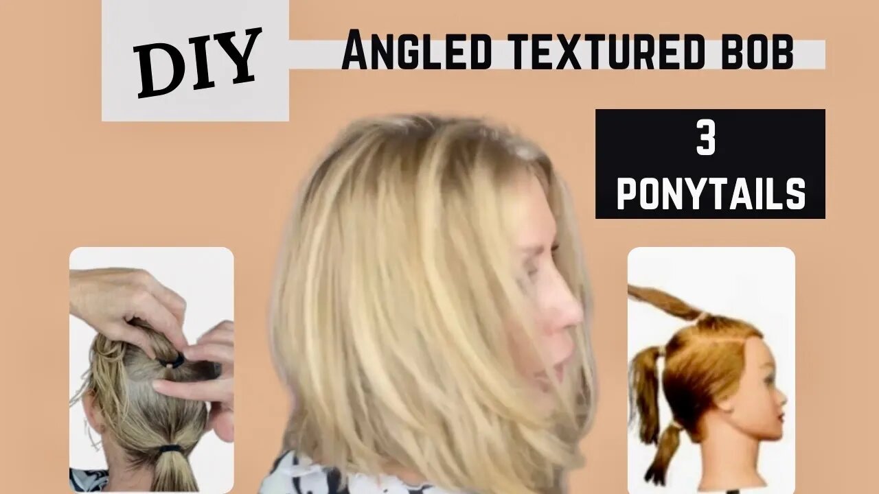 How to DIY a Textured Angled Bob with 3 Ponytails
