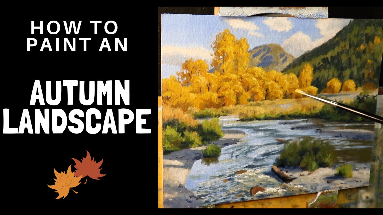 How to Paint an AUTUMN LANDSCAPE. Tips for Mixing Autumn / Fall Colours