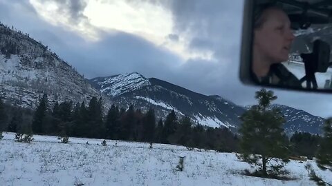 Sledding behind ATV on the Front of our Hunting Property