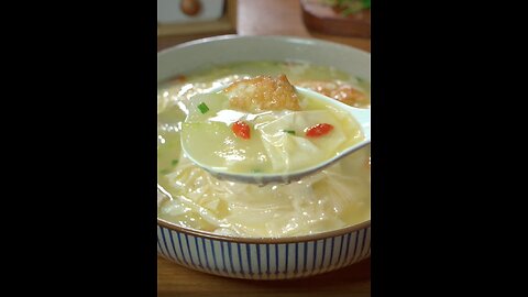 Winter melon, bean curd skin and egg soup, So delicious